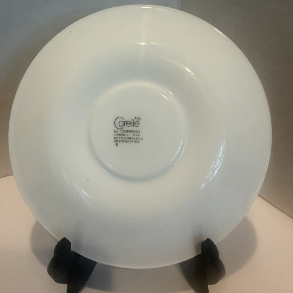 Pyrex Coffee Mug w/ matching Correlle Saucer Morning Blue Pattern Set Of 4 - Picture 7 of 9